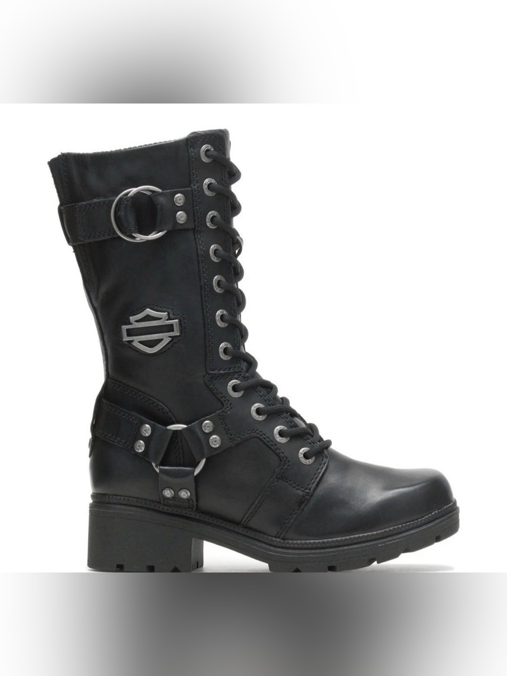 Harley-Davidson Women's Eda Lace Up Motorcycle Boot Black Size 6,5